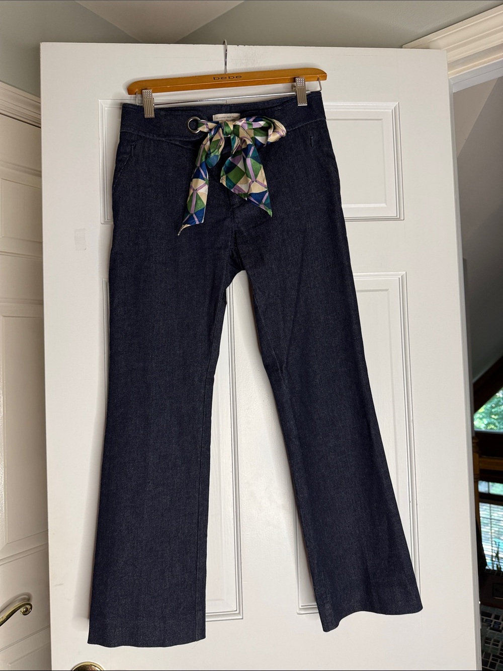 Anthropologie Essential Crop Flare with Scarf Tie 0